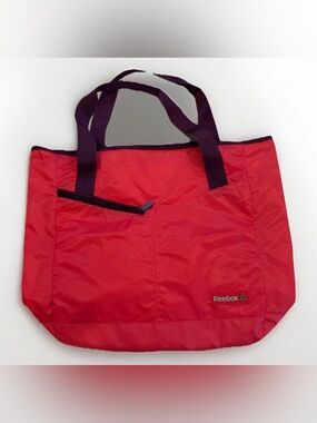 Reebok Essentials Tote Bag Nylon Gym Bag Pool Bag Summer Pink